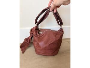 KOOBA Plum Leather Shoulder Hobo Bag